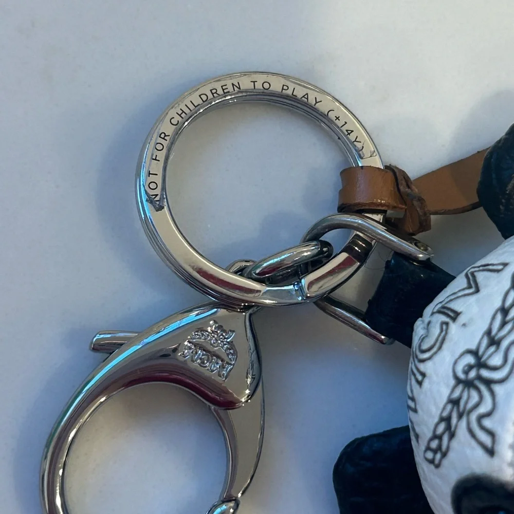 MCM Monogram Panda Keychain in Black and White - Picture 5 of 7